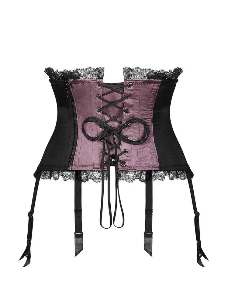 Seide Taillen-Korsett RAJA SOIE TOURBE Violett-schwarz Von Cadolle 5 Seide Taillen-Korsett RAJA SOIE TOURBE Violett-schwarz Von Cadolle - Image 3