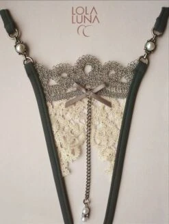 Ouvert-String PONDICHERY OPEN Taupe-ecru Lola Luna -MAISON LEJABY Verkaufsgeschäft 20113 PONDICHERY OPEN 4 micro string lola luna 2