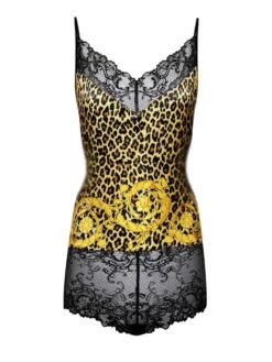 Seide Teddy BODYSHIRT PANTHERE Gold-schwarz Von Cadolle -MAISON LEJABY Verkaufsgeschäft 4097e bodyshirt soie panthere leo print cadolle 2