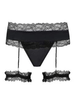 Satin String GEISHA PJ Mit Strumpfbändern Von Cadolle -MAISON LEJABY Verkaufsgeschäft 4500fb cage geisha schwarz cadolle 1