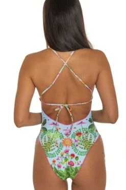 Badeanzug JUNGLE ATTITUDE Blau Von Pin-Up Stars -MAISON LEJABY Verkaufsgeschäft badeanzug pb012i azurblau pin up stars 3