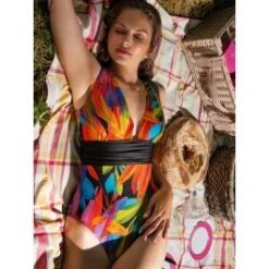 Träger Badeanzug TERTIO Schwarz-bunt Von Nicole Olivier