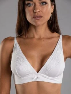 Triangel Bralette Baumwolle PIACEVOLE Cotone Candy Von Cotton Club -MAISON LEJABY Verkaufsgeschäft baumwolle gb5 bh piacevole bustier weiss cotton club 4 cotone candy 1