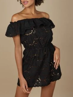 Baumwolle Lochspitze Sommerkleid GLADYS Schwarz Von Marjolaine 9 Baumwolle Lochspitze Sommerkleid GLADYS Schwarz Von Marjolaine -MAISON LEJABY Verkaufsgeschäft baumwolle lochspitze sommerkleid gladys 7gla0201 schwarz marjolaine 2