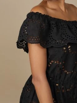 Baumwolle Lochspitze Sommerkleid GLADYS Schwarz Von Marjolaine 11 Baumwolle Lochspitze Sommerkleid GLADYS Schwarz Von Marjolaine -MAISON LEJABY Verkaufsgeschäft baumwolle lochspitze sommerkleid gladys 7gla0201 schwarz marjolaine