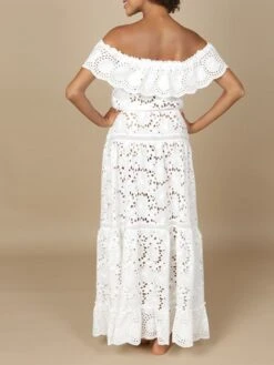 Baumwolle Lochspitze Sommerkleid GLADYS Von Marjolaine -MAISON LEJABY Verkaufsgeschäft baumwolle lochspitze sommerkleid gladys 7gla3002 naturweiss marjolaine 1