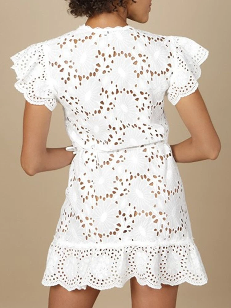 Baumwolle Lochspitze Tunika GLADYS Naturweiß Von Marjolaine 6 Baumwolle Lochspitze Tunika GLADYS Naturweiß Von Marjolaine - Image 4