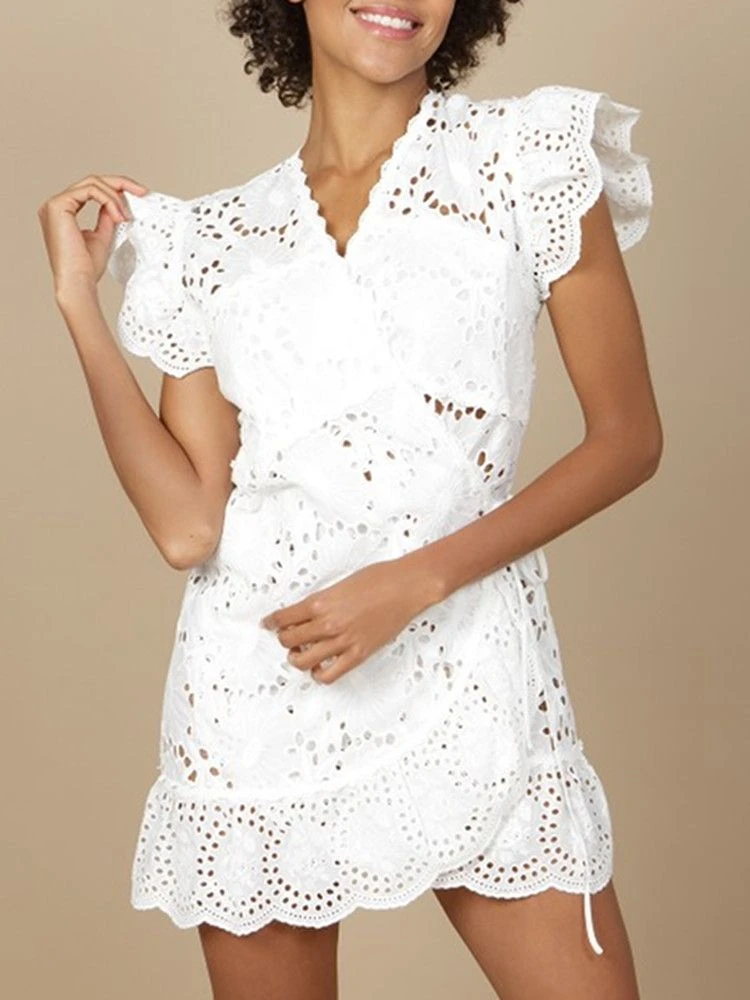 Baumwolle Lochspitze Tunika GLADYS Naturweiß Von Marjolaine 5 Baumwolle Lochspitze Tunika GLADYS Naturweiß Von Marjolaine - Image 3