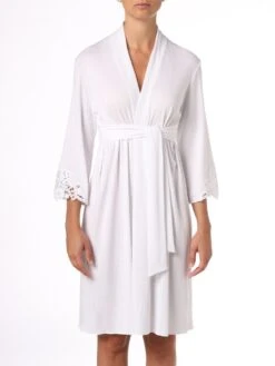 Morgenmantel CAROLA Weiß Aus Modal-Baumwolle Von Imec -MAISON LEJABY Verkaufsgeschäft baumwolle modal morgenmantel carola weiss 69948 imec 1