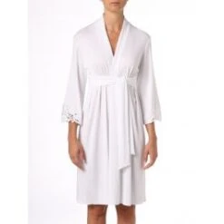 Morgenmantel CAROLA Weiß Aus Modal-Baumwolle Von Imec