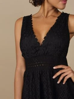 Baumwolle-Spitze Sommerkleid GITANE Schwarz Von Marjolaine -MAISON LEJABY Verkaufsgeschäft baumwolle spitze sommerkleid gitane 8git3001 schwarz marjolaine