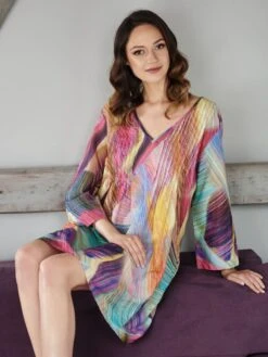 Baumwolle Batist Tunika JETTE Bunt Von Gattina -MAISON LEJABY Verkaufsgeschäft baumwolle tunika jette 391243 bunt gattina 2