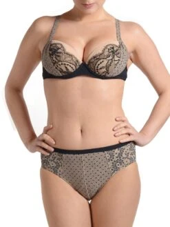 Push Up Bikini CORA Schwarz-nude Von Je Suis -MAISON LEJABY Verkaufsgeschäft bikini nude schwarz je suis 2 1