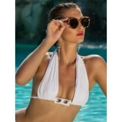 Triangel Neckholder Bikini / Badeanzug WHITE Von Cotton Club Mare