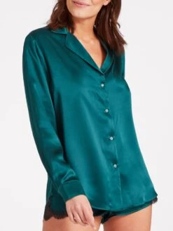 100% Seide Bluse TOI MON AMOUR Klassische Farben Von Aubade -MAISON LEJABY Verkaufsgeschäft bluse gr n seide toi mon amour qs44 emeraude aubade 3 6 1