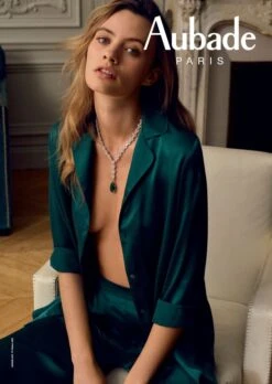 100% Seide Bluse TOI MON AMOUR Uni Farben Von Aubade -MAISON LEJABY Verkaufsgeschäft bluse hose gr n seide toi mon amour qs44 qs60 emeraude aubade 1 1 1