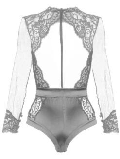 Langarm Body Spitze Mit Strass MARLENE Prelude Milano -MAISON LEJABY Verkaufsgeschäft body grau yh307 prelude 5 1 2