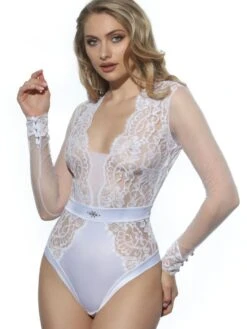Langarm Body Tüll Mit Strass MARLENE Von Prelude Milano -MAISON LEJABY Verkaufsgeschäft body spitze weiss yh307 prelude milano 2