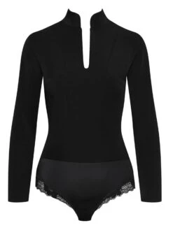 Langarm Twill-Body OFFICIER Schwarz Von Cadolle -MAISON LEJABY Verkaufsgeschäft body twill officier noir 4086nf cadolle 1