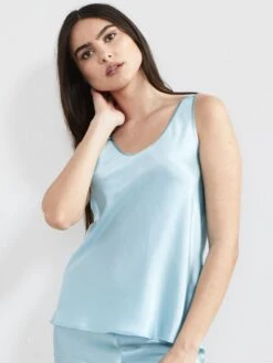 100% Seide Camisole Top KLASSIK SATIN Klassische Farben Von Eva B. Bitzer -MAISON LEJABY Verkaufsgeschäft camisole top seide crystal blue 27318232 klassik satin eva b bitzer 9 1