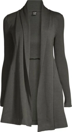 Merino Wolle-Seide CARDIGAN Strickjacke Von Oscalito -MAISON LEJABY Verkaufsgeschäft cardigan lang gruen 3463 oscalito 3 4 1