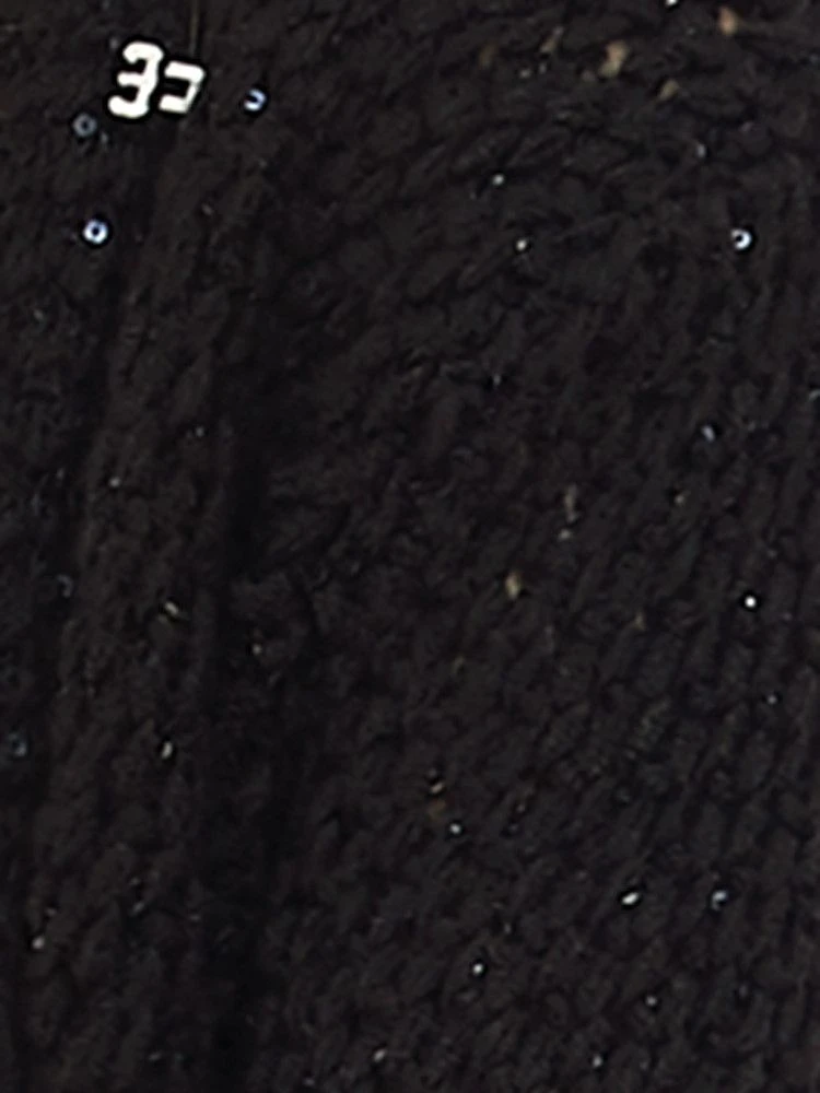 Lang Cardigan WOLLE + PAILLETTEN Schwarz Von Chiara Fiorini 5 Lang Cardigan WOLLE + PAILLETTEN Schwarz Von Chiara Fiorini - Image 3