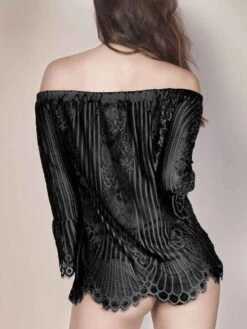 Spitze Carmen Shirt JOSEPHINE Von Escora 11 Spitze Carmen Shirt JOSEPHINE Von Escora -MAISON LEJABY Verkaufsgeschäft carmen shirt spitze schwarz 1705 e264 400 josephine escora 1