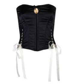 Schnür-Corsage ELISABETH Mit Kristall-Medaillon Von Escora 9 Schnür-Corsage ELISABETH Mit Kristall-Medaillon Von Escora -MAISON LEJABY Verkaufsgeschäft corsage elisabeth schwarz 0392E102 escora 1