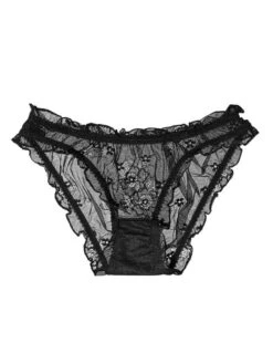 Spitze Slip MIMI COEUR Schwarz Von Cadolle -MAISON LEJABY Verkaufsgeschäft culotte mimi dentelle coeur schwarz cadolle 2 1