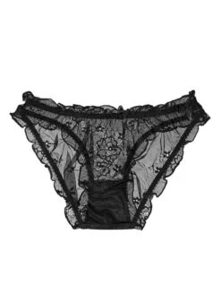 Spitze Slip MIMI COEUR Schwarz Von Cadolle -MAISON LEJABY Verkaufsgeschäft culotte mimi dentelle coeur schwarz cadolle 3