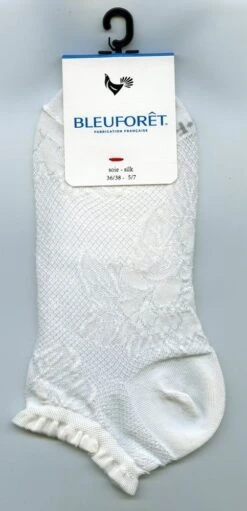 Damen Sneakersocken Blumenmuster Aus 74% Seide Von Bleuforêt -MAISON LEJABY Verkaufsgeschäft damen soeckchen seide bleuforet 6103fa4 weiss