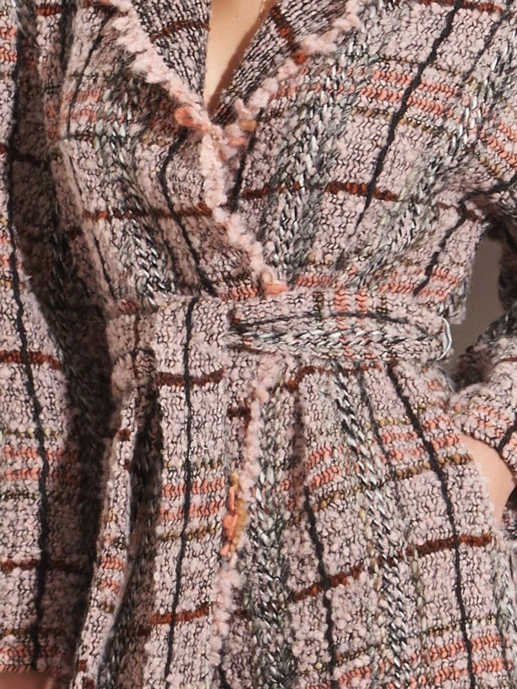 Jacke KUSCHEL BOUCLE Rosa-grau Von Chiara Fiorini 6 Jacke KUSCHEL BOUCLE Rosa-grau Von Chiara Fiorini - Image 4