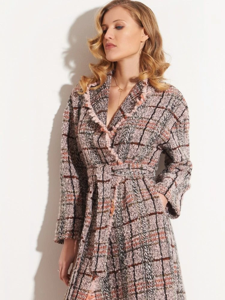 Jacke KUSCHEL BOUCLE Rosa-grau Von Chiara Fiorini 5 Jacke KUSCHEL BOUCLE Rosa-grau Von Chiara Fiorini - Image 3