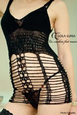 Lola Luna Häkelkleid ARIANE DRESS Schwarz -MAISON LEJABY Verkaufsgeschäft haekelkleid ariane schwarz lola luna 1