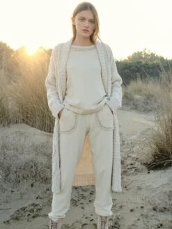 Hausanzug Kuschelbaumwolle Weich Chiara Fiorini -MAISON LEJABY Verkaufsgeschäft hausanzug kuschel baumwolle mit glitzerborte corda cf1340 chiara fiorini 2 1