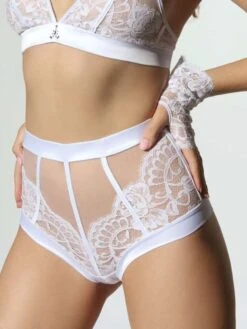 Spitze Hoher Slip MARLENE Von Prelude Milano -MAISON LEJABY Verkaufsgeschäft hoher slip marlene yd303 weiss prelude milano