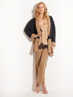 Jacke KUSCHEL COTTON Anthrazit-zimt Von Chiara Fiorini -MAISON LEJABY Verkaufsgeschäft jacke braun anthrazit g9610 gc191 chiara fiorini