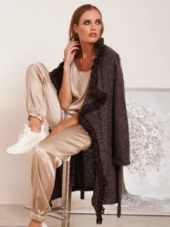 Morgenmantel KUSCHEL MOHAIR Braun Von Chiara Fiorini 9 Morgenmantel KUSCHEL MOHAIR Braun Von Chiara Fiorini -MAISON LEJABY Verkaufsgeschäft jacke kuschel mohair braun chiara fiorini