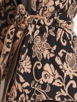 Jacke JACQUARD Schwarz-zimt Von Chiara Fiorini 11 Jacke JACQUARD Schwarz-zimt Von Chiara Fiorini -MAISON LEJABY Verkaufsgeschäft jacquard g9611 schwarz beige chiara fiorini