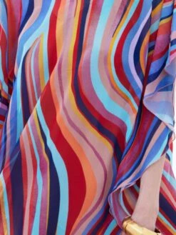 Chiffon Kaftan MULTICOLOR WAVES Bunt Von Luna Di Seta -MAISON LEJABY Verkaufsgeschäft kaftan multicolor vlst60913 luna di seta 11