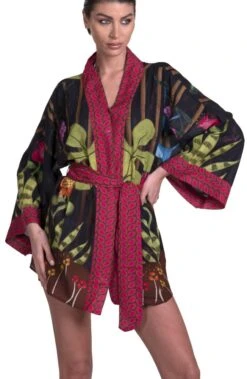 Kimono JUNGLE ATTITUDE Von Pin-Up Stars 14 Kimono JUNGLE ATTITUDE Von Pin-Up Stars -MAISON LEJABY Verkaufsgeschäft kimono baumwolle jungle attitude schwarz pa110a pin up stars 2