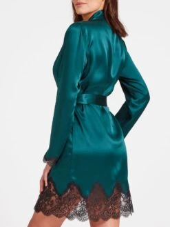 100% Seide Kimono TOI MON AMOUR Viele Farben Von Aubade -MAISON LEJABY Verkaufsgeschäft kimono gr n spitze seide toi mon amour qs65 emeraude aubade 3 1