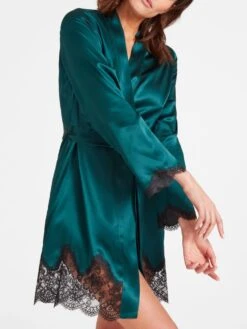 100% Seide Kimono TOI MON AMOUR Viele Farben Von Aubade -MAISON LEJABY Verkaufsgeschäft kimono gr n spitze seide toi mon amour qs65 emeraude aubade 4 1