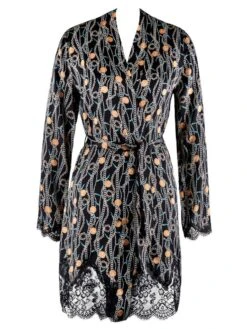 100% Seide Kimono TOI MON AMOUR Mit Print Von Aubade -MAISON LEJABY Verkaufsgeschäft kimono schwarz gold seide spitze toi mon amour qs65 tresor aubade
