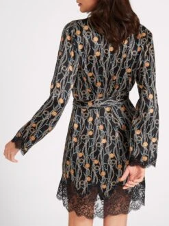 100% Seide Kimono TOI MON AMOUR Mit Print Von Aubade -MAISON LEJABY Verkaufsgeschäft kimono schwarz gold seide spitze toi mon amour qs65 tresor aubade 3