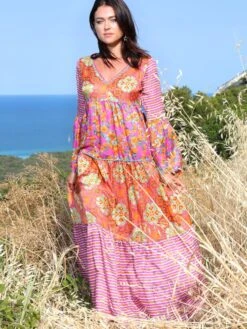 Seidenbatist Strandkleid NARCISO LILLA Von Laetitia Beachwear -MAISON LEJABY Verkaufsgeschäft kleid lila n141 lila laettia 9