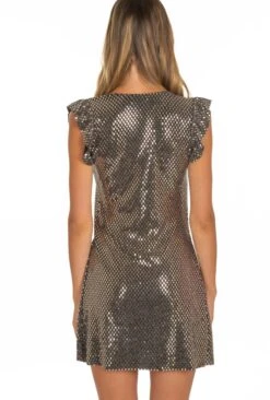 Strandkleid MIRROR RHOMBUS Schwarz Gold Von Pin-Up Stars -MAISON LEJABY Verkaufsgeschäft kleid pb068a schwarz pin up stars 3