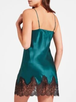 100% Seide Negligé TOI MON AMOUR Von Aubade -MAISON LEJABY Verkaufsgeschäft kleidchen gr n spitze seide toi mon amour qs40 emeraude aubade 3