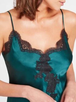 100% Seide Negligé TOI MON AMOUR Von Aubade -MAISON LEJABY Verkaufsgeschäft kleidchen gr n spitze seide toi mon amour qs40 emeraude aubade 4