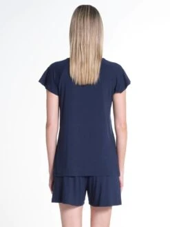 Modal Sommer-Schlafanzug WKND No. 18 Dunkelblau Von Verdiani -MAISON LEJABY Verkaufsgeschäft kurz pyjama 3923 dunkelblau verdiani woman 2